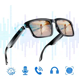 Wireless Bluetooth Smart Glasses Sun Glasses with UV Polarized Lens & Ergonomic Touch Frame Lightweight Design Speaker Glasses Voice Control Glasses Bluetooth Sunglasses For Men
