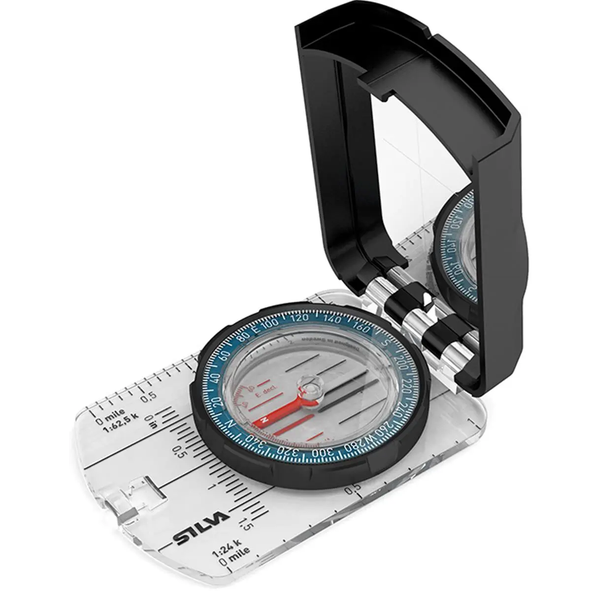 212 MAIN Silva Guide 2.0 Traditional Type Compass with Mirror Sight & Declination Scale, Camping Accessories, Survival Kit Component for Boating & Water Sports