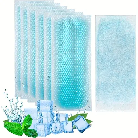 Gel Patch, Blue Forehead Sticker, Non Drug Cooling Pad, Polymer Gel Material, Environmentally Friendly and Comfortable, Convenience