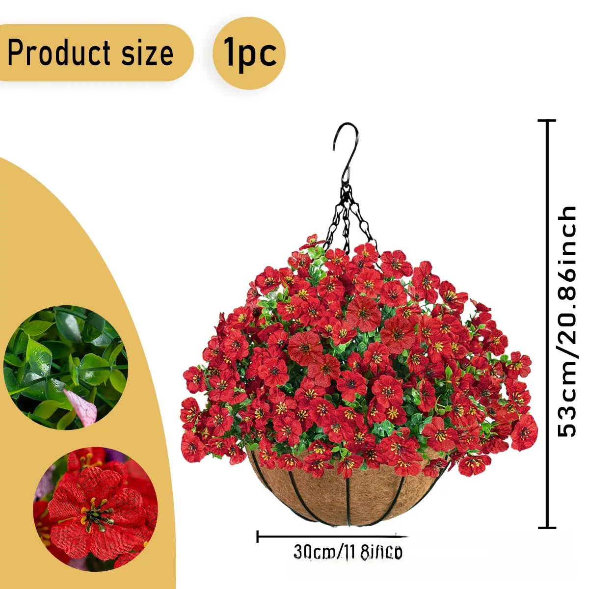 Red hanging basket-30cm [Large quantities at favor