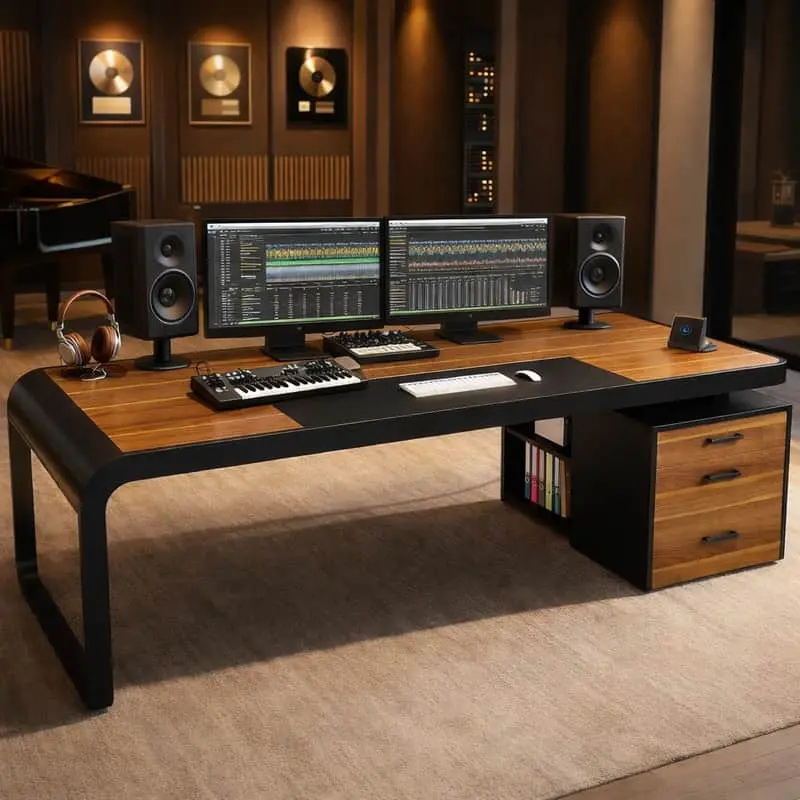 70.9" Executive Music Production Desk – Luxury Studio Command Workstation
