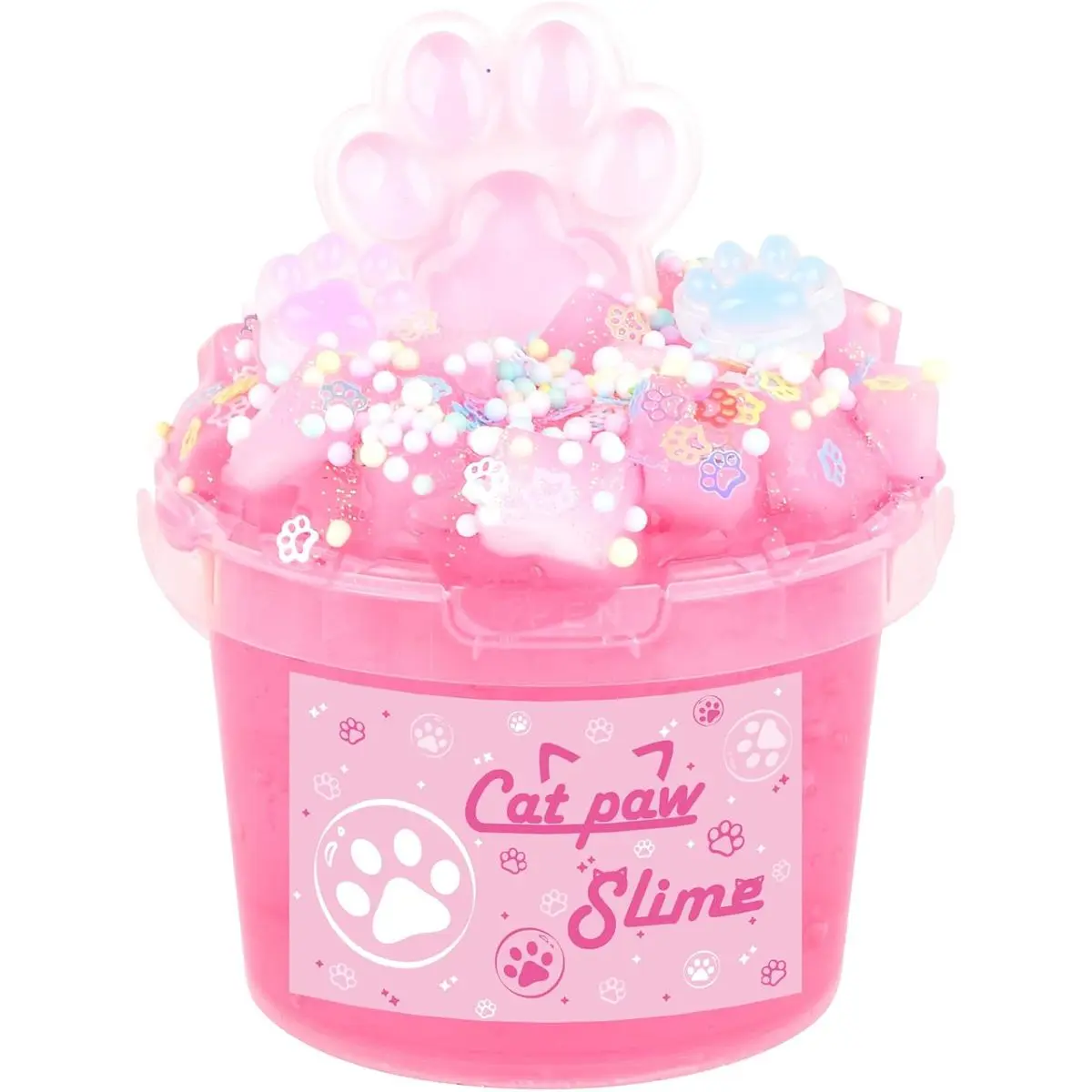 Pink Green Cat's Paw Butter Slime