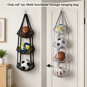 1pc Ball Storage Hanging Bag, Wall-Mounted Home Door Back Organizer, Multi-Purpose Sports Gear Holder, Ideal for Active Lovers, Back-To-School Season