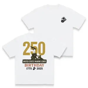 Marines 250th Legacy 2 Sided T-shirt – Honor, Courage & Commitment | Premium USMC Anniversary Trending Shirt Made In USA For Women For Men [180G 100%25 cotton, lightweight and breathable, soft and comfortable]