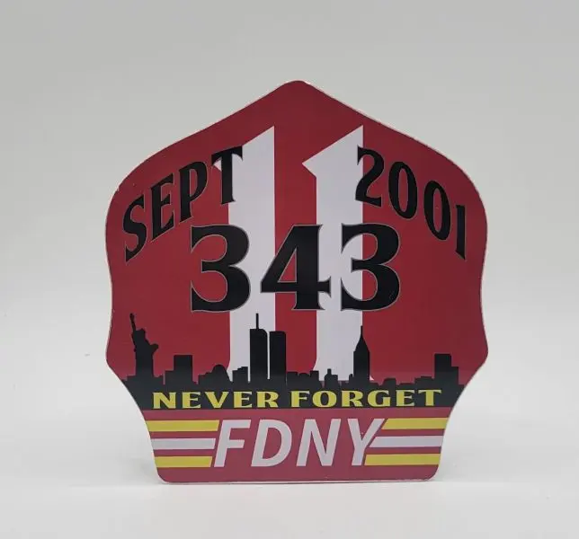 Mini FIrefighter Helmet Shields, 3.5x3.5 thick aluminum.  Our design or custom.