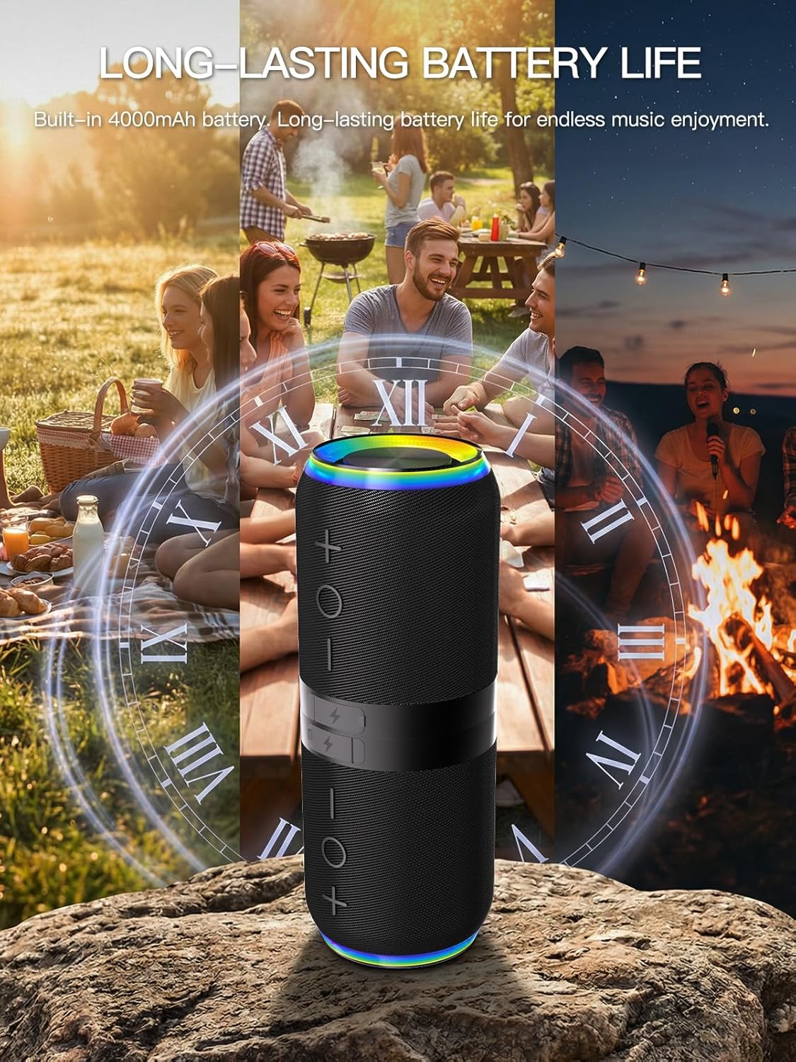 2-in-1 Magnetic Wireless Bluetooth Speaker, Waterproof Splittable Portable Speaker with V5.4 Connection, 20W Heavy Bass Stereo Sound
