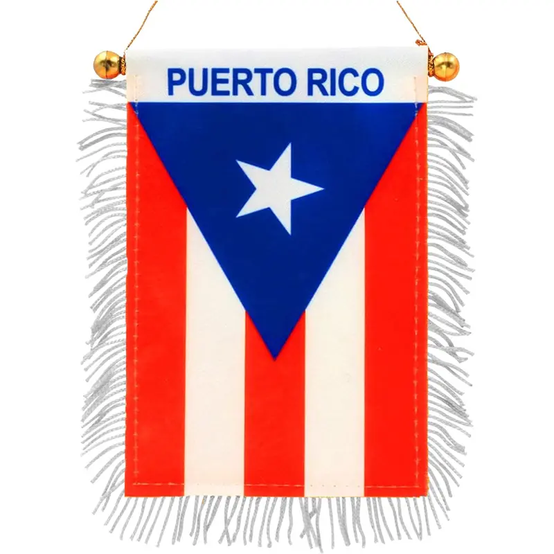 Puerto Rico Flag Banner – Car & Window Rearview Mirror Deco