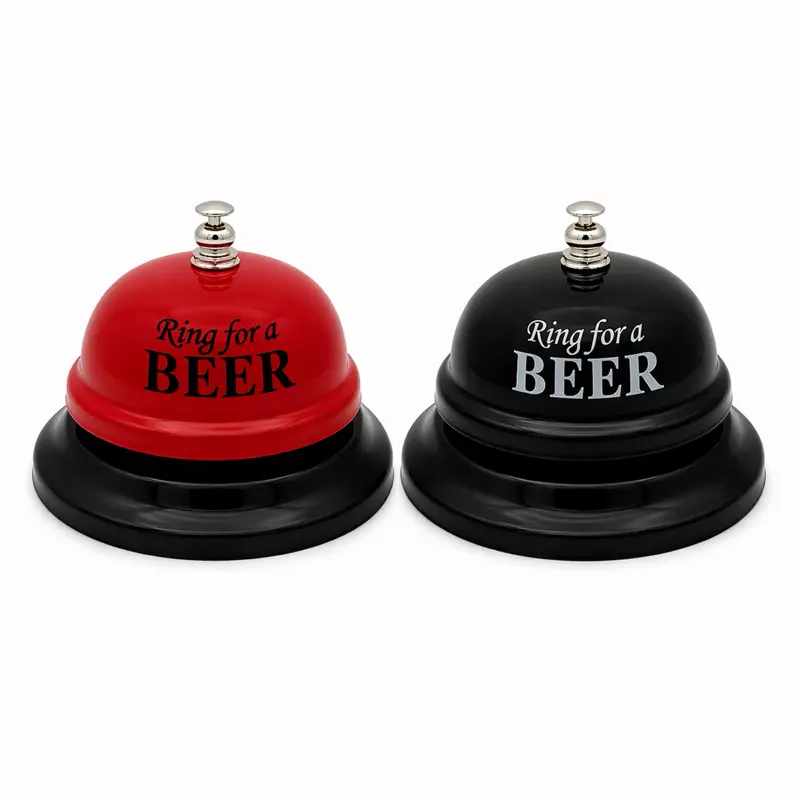 Funny “Ring for a Beer” Desk Bell – Loud Service Bell for Home Bar, Parties, Gag Gift, Man Cave & Bar Cart Decor