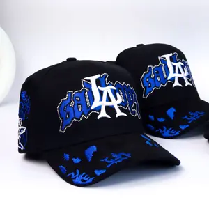 DH x JH La Angel Azul Crystals Hat - Soft Cotton Material, Full Size Range, Authentic Design, Comfortable Versatile Accessory for All