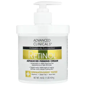 Advanced Clinicals Retinol Body Lotion & Face Moisturizer | Visible Anti Aging Skin Care Retinol Body Cream For Women & Men Targets Look Of Fine Lines, Wrinkles, & Crepe Looking Dry Skin, 16 Ounce