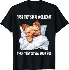 Yorkshire Terrier Yorkie Dog Lover Sleepwear Pj's Nightgown Casual Short Sleeve Cotton Tee