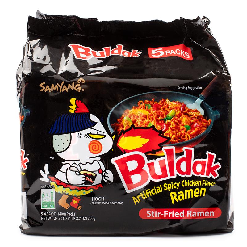 Samyang Buldak Ramen Black, Hot Chicken Flavor 5pk 24.7 oz Spicy Korean Instant Food Noodle black buldak Pansit