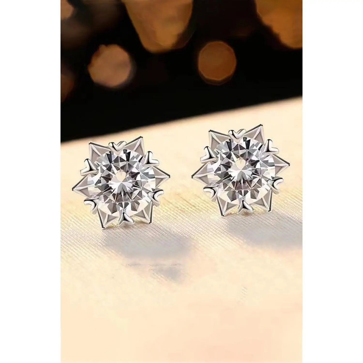 Stuck On You 4 Carat Sparkala™ Moissanite Stud Earrings (Platinum-Plated Fine Silver)