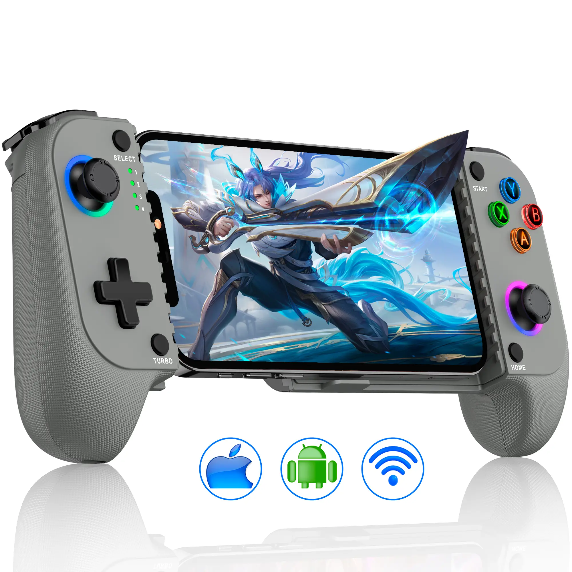 ESYWEN Wireless Phone Mobile Gaming Controller for iPhone/Android - Turn Your iPhone into a Gaming Console - Play Xbox, PlayStation, Steam Link, Cloud Gamepad for iOS with