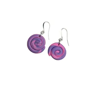 Pink and Purple Clay Candy Earring Set with Decorative Earrings and Hoop Design performative  jewelry stretched  ear  hoops dangly  earrings drop  earrings non  tarnish  jewelry fashion jewelry gift ideal acrylic dangle earring