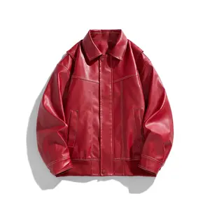 Men's PU leather jacket, classic design, with side pockets, glossy treatment, perfect for motorcycle and street style, jacketRAIMENTRY