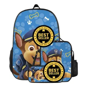 Paw Patrol Backpacks 3PCS Set Large Capacity Multifunction Backpack Lunch Bag Zipper Pouch Set Travel Daypacks