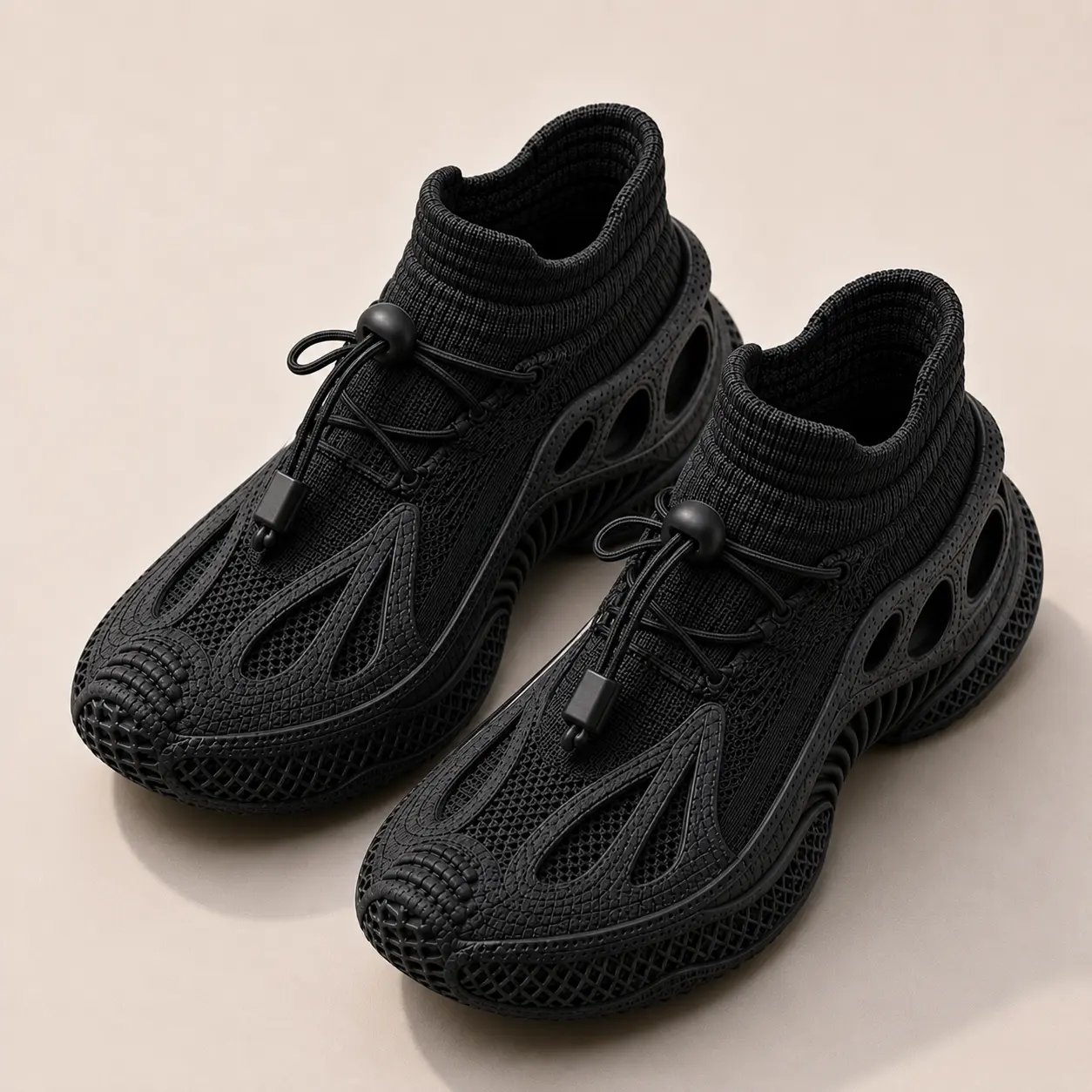 D-ULTIMATE CONTROL-Chunky Gorpcore Sneakers with Futuristic Texured Sole- Outdoor-Inspired Streetwear in Blac,Green,Khaki,White UCXZ01