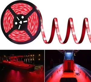 Pontoon Led Boat Lights, 20FT Marine Led Strip Lights, Waterproof Boats Interior Light, Under Gunnel Light, Boat Deck Lighting, Night Fishing Lighting with Extension Cable for Boats (Red)