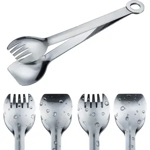 Mini Appetizer Tongs Stainless Steel Set of 4, Small Serving Tongs, 6 Inch(15.2cm, Silver) Kitchen Utensils