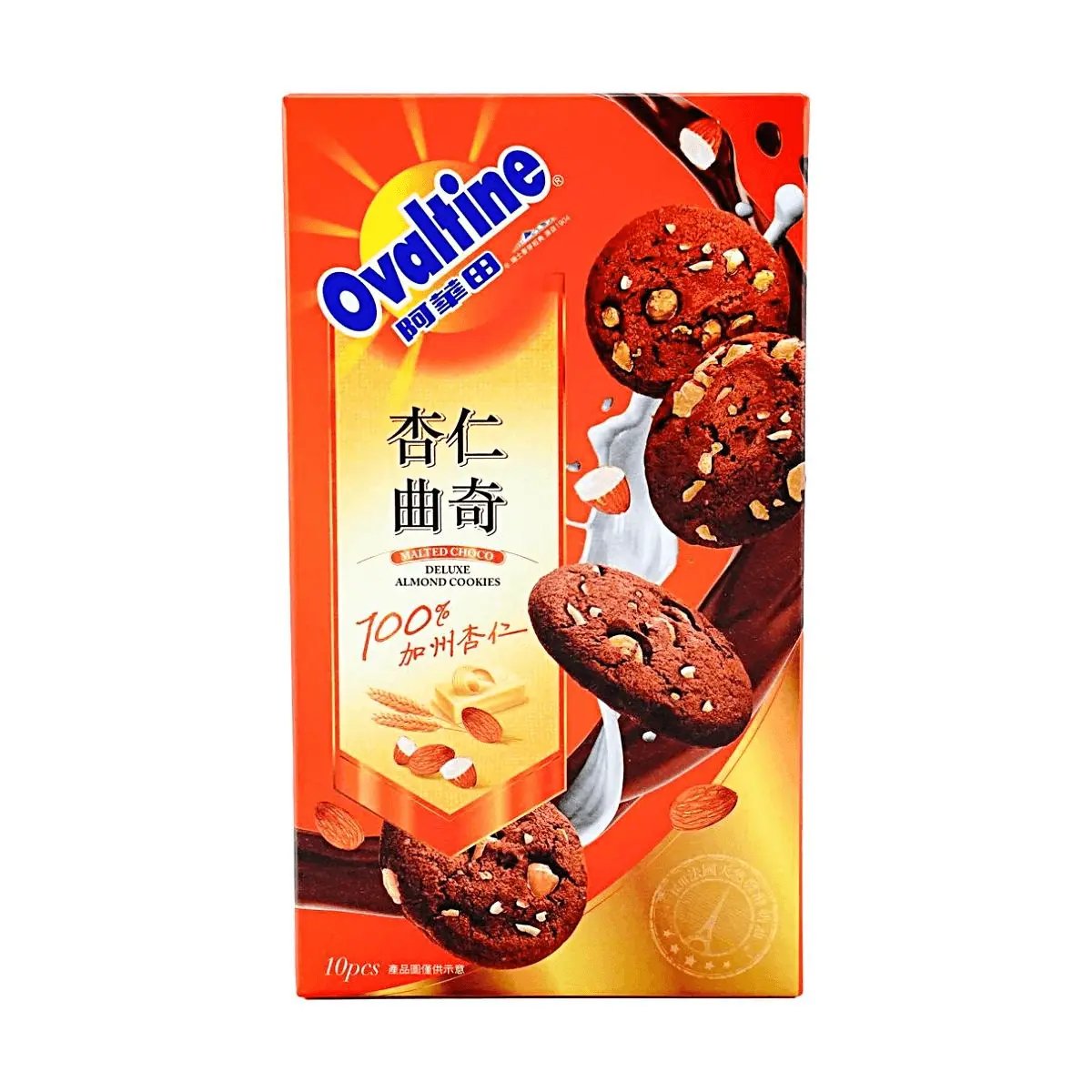 Ovaltine Taiwan Chocolate Malt Almond Cookies 85g - Crispy Baked Biscuits Snack