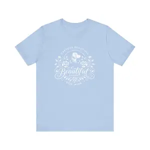 Beautiful Dog Mom Floral Design T-Shirt, Comfortable Mom Tee, Casual Wear for Mother's Day, Medium Fit, Elastic Collar, Ribbed Design