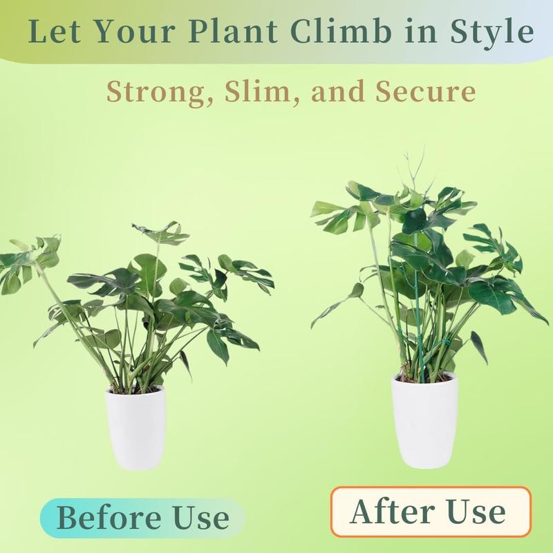 10 Pack Stackable  Support Stakes, 75inch Climbing  Sticks Structures for Monstera with Garden Ties, Durable Alternative to Moss Pole for Indoor Outdoor