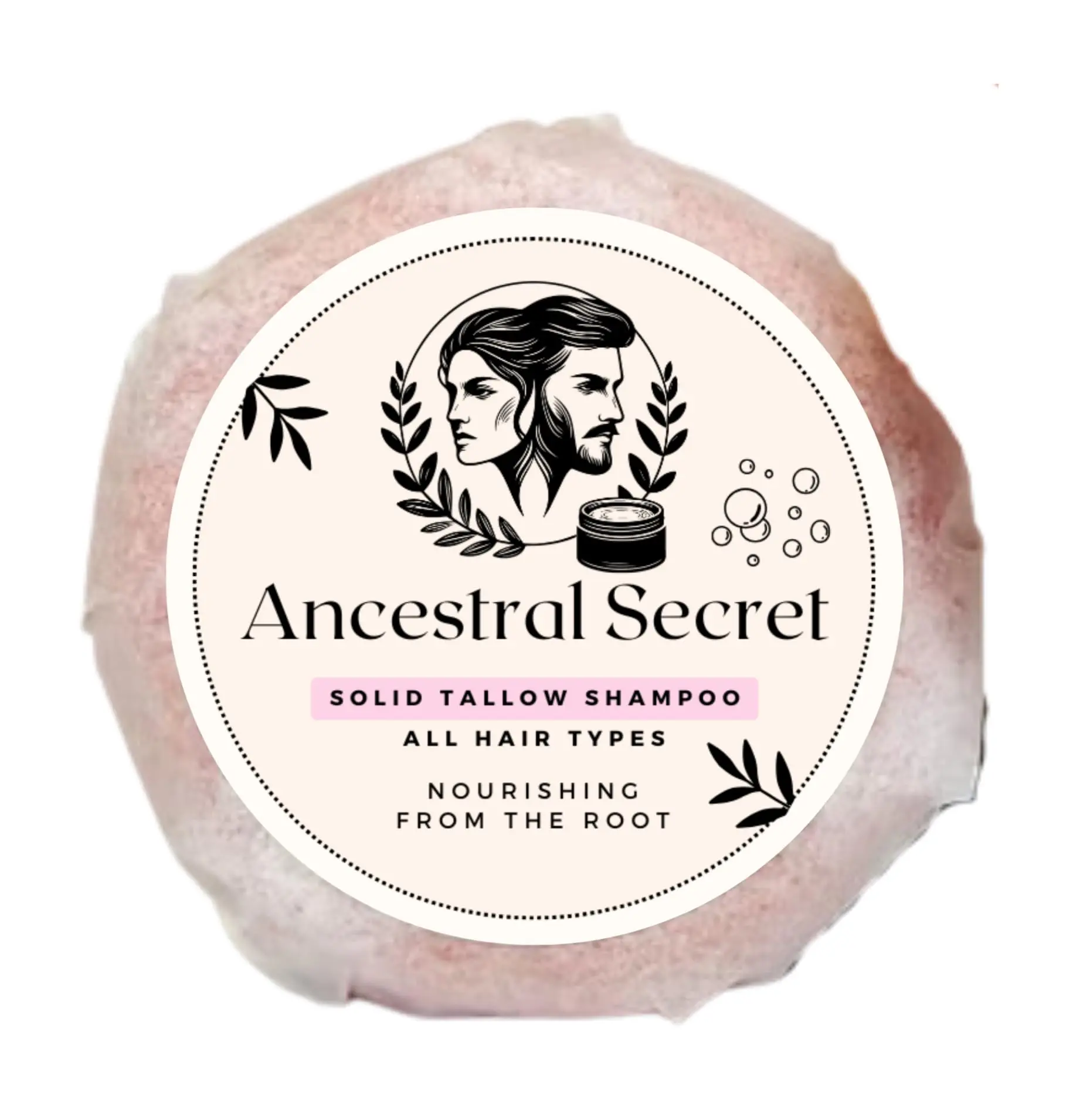 Ancestral Secret Natural Grass Fed Tallow Shampoo Bar 2.5 oz For All Hair Types Nourishing Hydrating Formula Sulfate Free Paraben Free