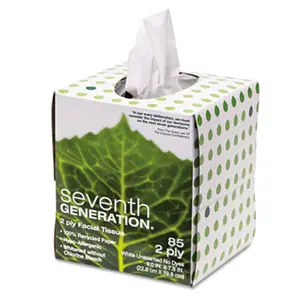 Seventh Generation 2-Ply Facial Tissues, Eco-Friendly 100% Recycled Paper in a Cube Box, Dye Free, Hypoallergenic & Unscented for Personal Care