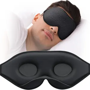 Side-sleeping eye mask, unisex, 3D conforming cup shape, no eye pressure, 100% light-blocking, equipped with adjustable straps, suitable for night sleep, flying, traveling, napping, etc., black