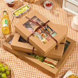 Corrugated Kraft Paper Box for Indoor Storage & Outdoor Picnic Organizer, Durable Solid Plastic