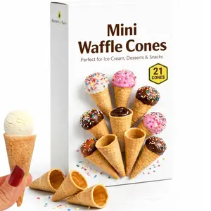 Mini Ice Cream Cones - 21 Mini Waffle Cones - Great For Cake Pops and More - Tiny Waffle Ice Cream Cones - Mini Sugar Cones - Packed For Safe Delivery