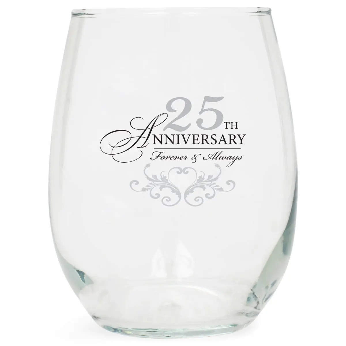 Dicksons WGL23 Wine Glass 25th Anniversary Forever 15oz
