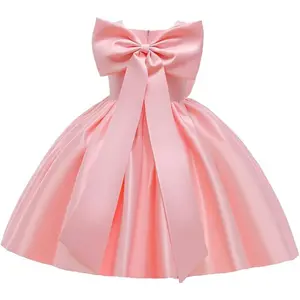 6M-8T Baby Girl Big Bowknot Birthday Pageant Dress Toddler Party Tutu Gown Baptism Dresses