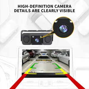 1pc Car Automotive Parking Sensor 3IN1 Night Vision 2 Radar Detector Sensors BiBi Alarm Reverse Backup Rear View Camera