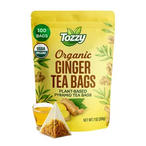 Organic Anti-Inflammatory Tea - Ginger | 100 Count | Plant-Based Pyramid Tea Bags, Eco-Conscious, Pure Herbal Ingredients