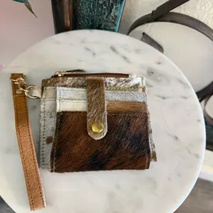 Cowhide Wristlet Card Holder