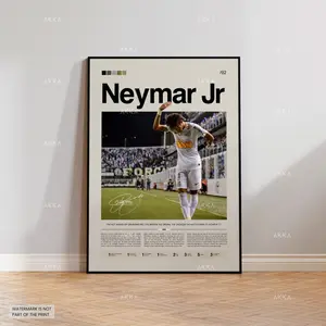 Neymar Jr Poster, Neymar Santos FC Print, Framed O'Ney Art, Football Fan Gift Idea, Neymar Jr Decor, Football Santos Poster