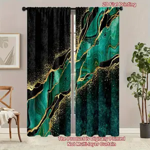 2pcs Marble Texture Door Curtain, Sweet Style Drapes, 2D Flat Printing, No Ca Prop 65 Warning, Ideal for Home Decor