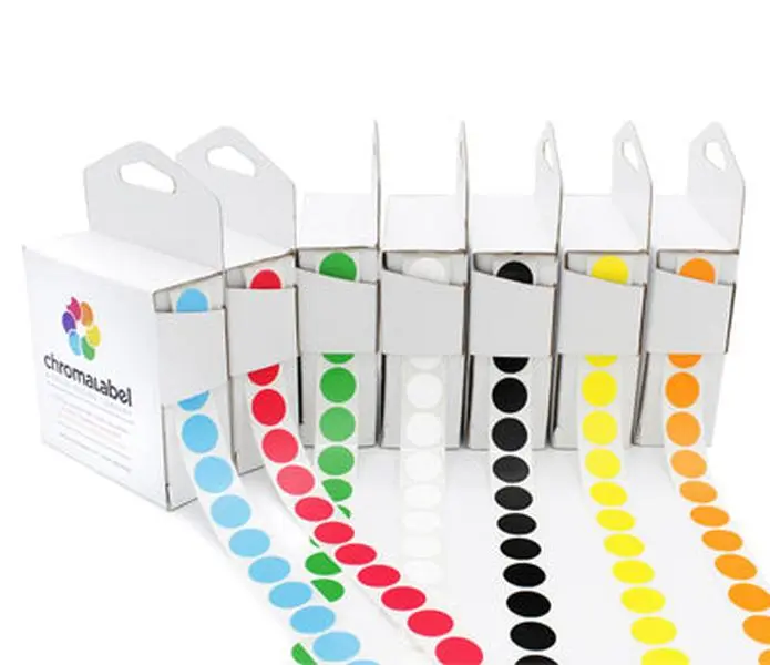 1/2" Permanent Round Color-Code Dot Variety Kit (Standard): 7,000/Kit