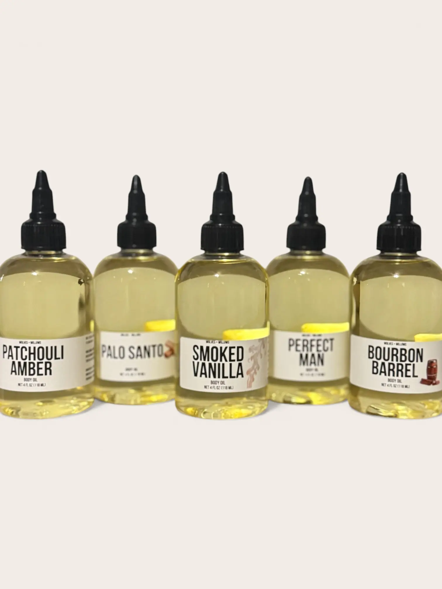 Limited Edition 4 ounce Masculine Wolves & Willows Dry Body Oil - Choose Your Scent - Non-Toxic Phthalate-Free Formula