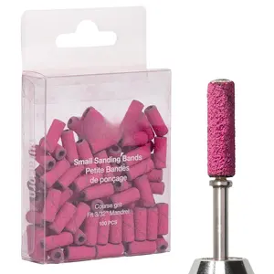 100 count Mini Sanding Bands for  Drill - Fit 3/32" Mandrel, Grit 80/120/180/240, Disposable  Sanding Bands for  Nails, Acrylics, and Gels