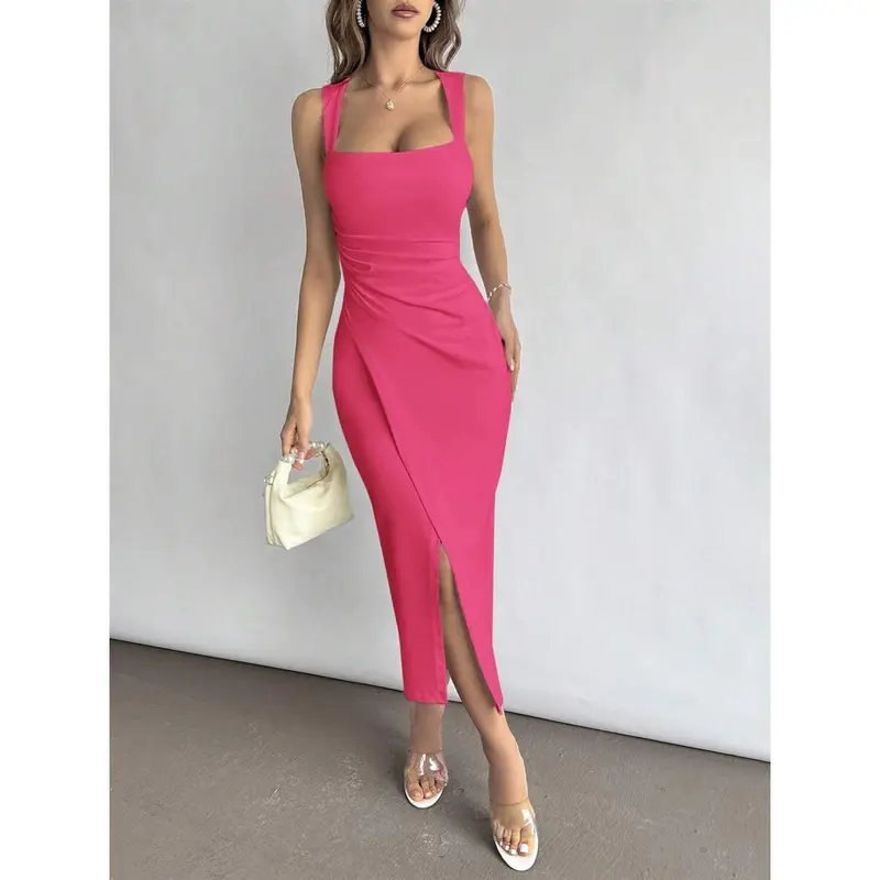 knee length dresses for ladies Angie Square Neck Dress FINAL SALE – Trinity Clothing main image 1