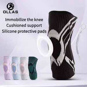 Knee Support for Sports, Compression Knee Sleeves with Patella Gel Pad & Side Stabilizers, Knee Support for Weightlifting, Running, Workout,   Men Women Silicone