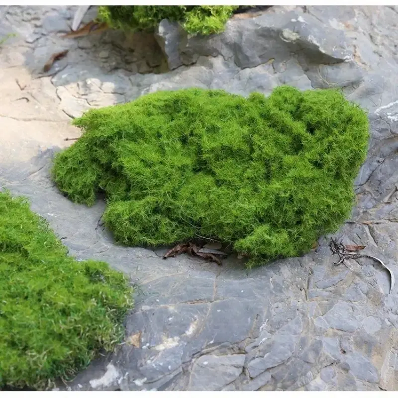 Artificial Moss Grass Decor, 50/100g Polyester Decorative Pot Plant & Miniature Landscape Fake Greenery, Faux Greenery Plants, Holiday Christmas St Patrick's Day Decoration Ornaments, Artificial Plants