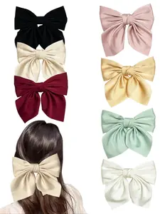 Solid Color Bow Decor Hair Clip, Elegant and Gentle Temperament Clip, Fashion Hair Accessories for Women & Girls, French Hair Clips, Cute Hair Accessories