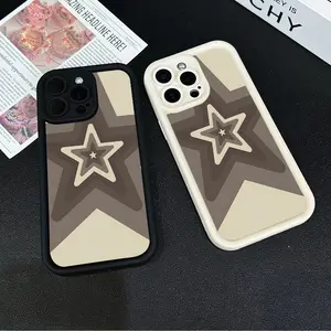 Gray Gradient Pentagram,TPU Matte Shock Absorbing Phone Case Compatible with for iPhone X/XS/XR/XSMAX/11/12/13/14/15/16