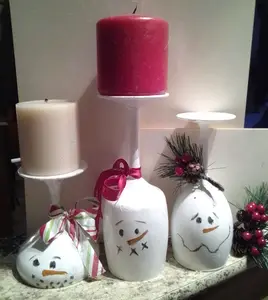 Customizable Snowman and Reindeer Candle Holders