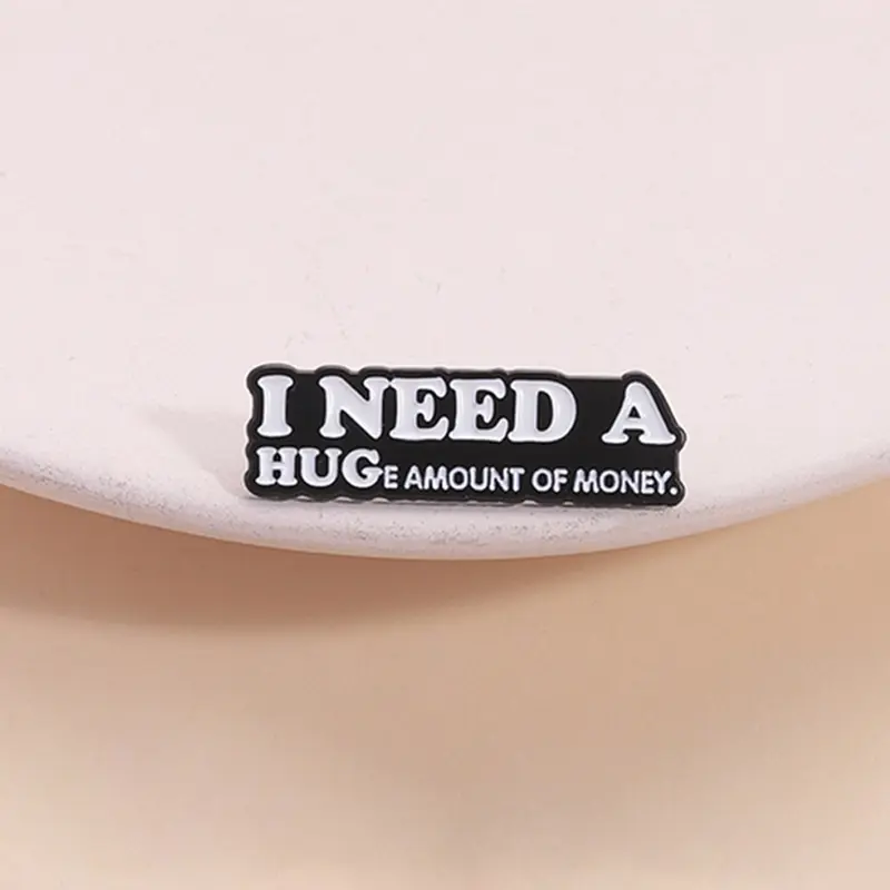 Humorous Card Badge, Wealth Declaration Pin, Lightweight Stress Relief Accessory for Working Class, Fortune Lover Gift, Single Pack, Men Accessories, Lapel Pins, Letter Brooch Pin, Alloy Brooch Pin