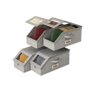 【Father's Day Gift】Cap Storage Box for Men, Holds Up to 24 Hats – Durable Foldable Organizer for Baseball Caps, Closet Storage & Space Saving Solution, Bedroom & Garage Organizer for Dad